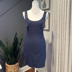 Forever 21 Navy Pinstripe Bodycon Mini Dress